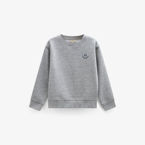 Smiley Crew Neck Sweatshirt - Tween - Grey Melange | 101578 Andrew