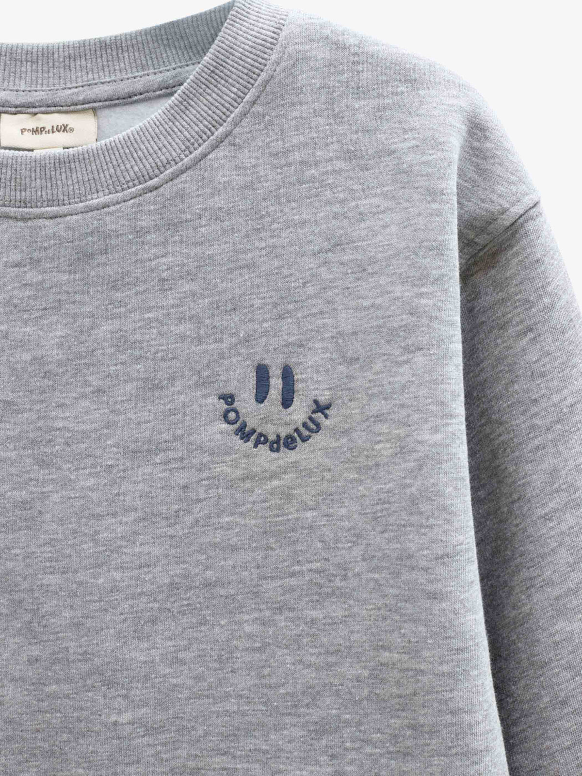 Smiley Crew Neck Sweatshirt - Tween - Grey Melange | 101578 Andrew