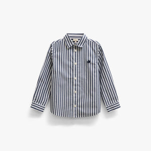 Striped Cotton Shirt - Tween - Navy Stripe | 101654 Milo
