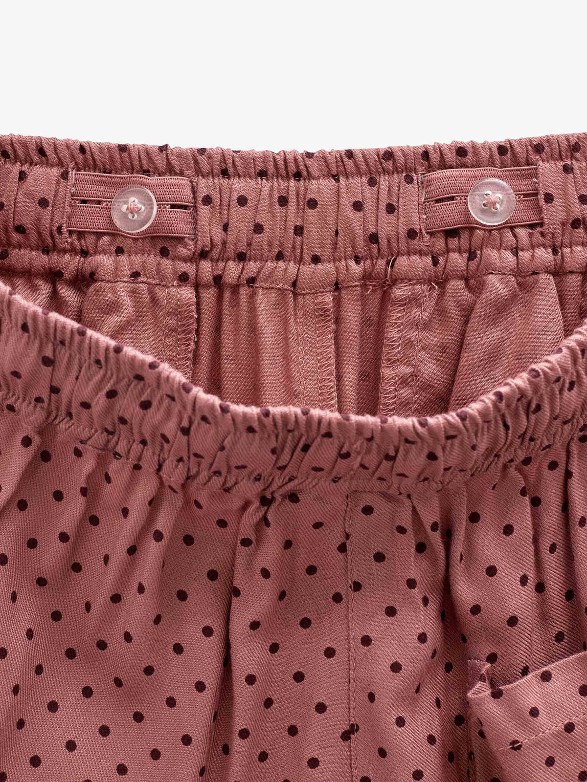 Dotted Wide-Leg Viscose Trousers - Tween - Dusty Rose/Bordeaux | 101659 Feline