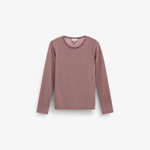 Long-Sleeve Lurex T-Shirt - Kids - Dusty Rose | 101665 Helen
