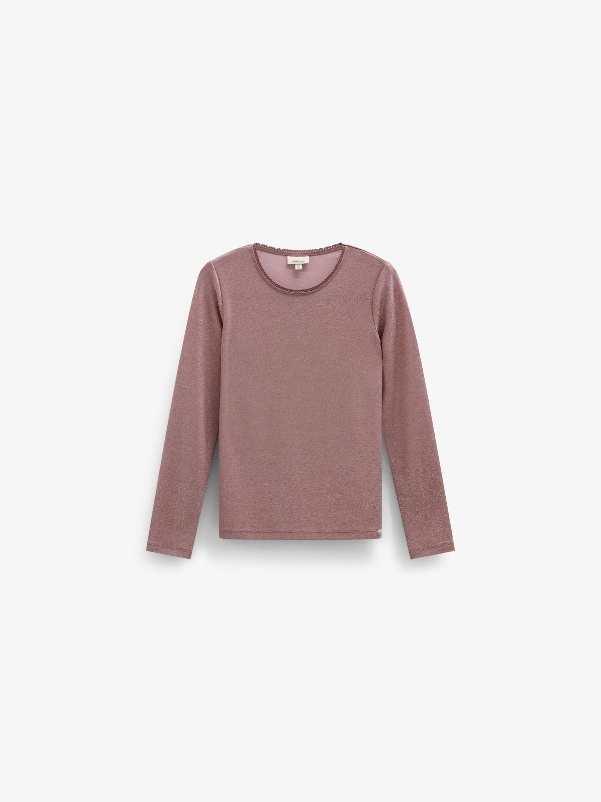 Long-Sleeve Lurex T-Shirt - Kids - Dusty Rose | 101665 Helen