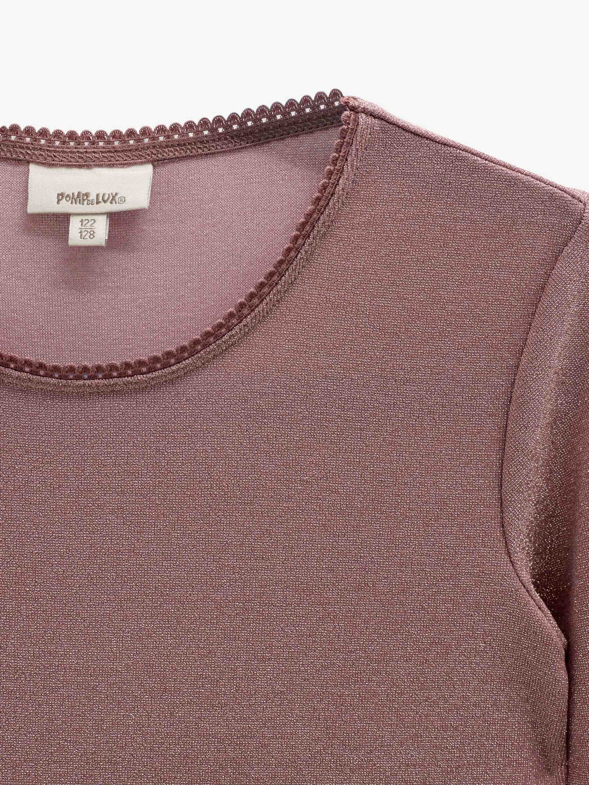 Long-Sleeve Lurex T-Shirt - Kids - Dusty Rose | 101665 Helen