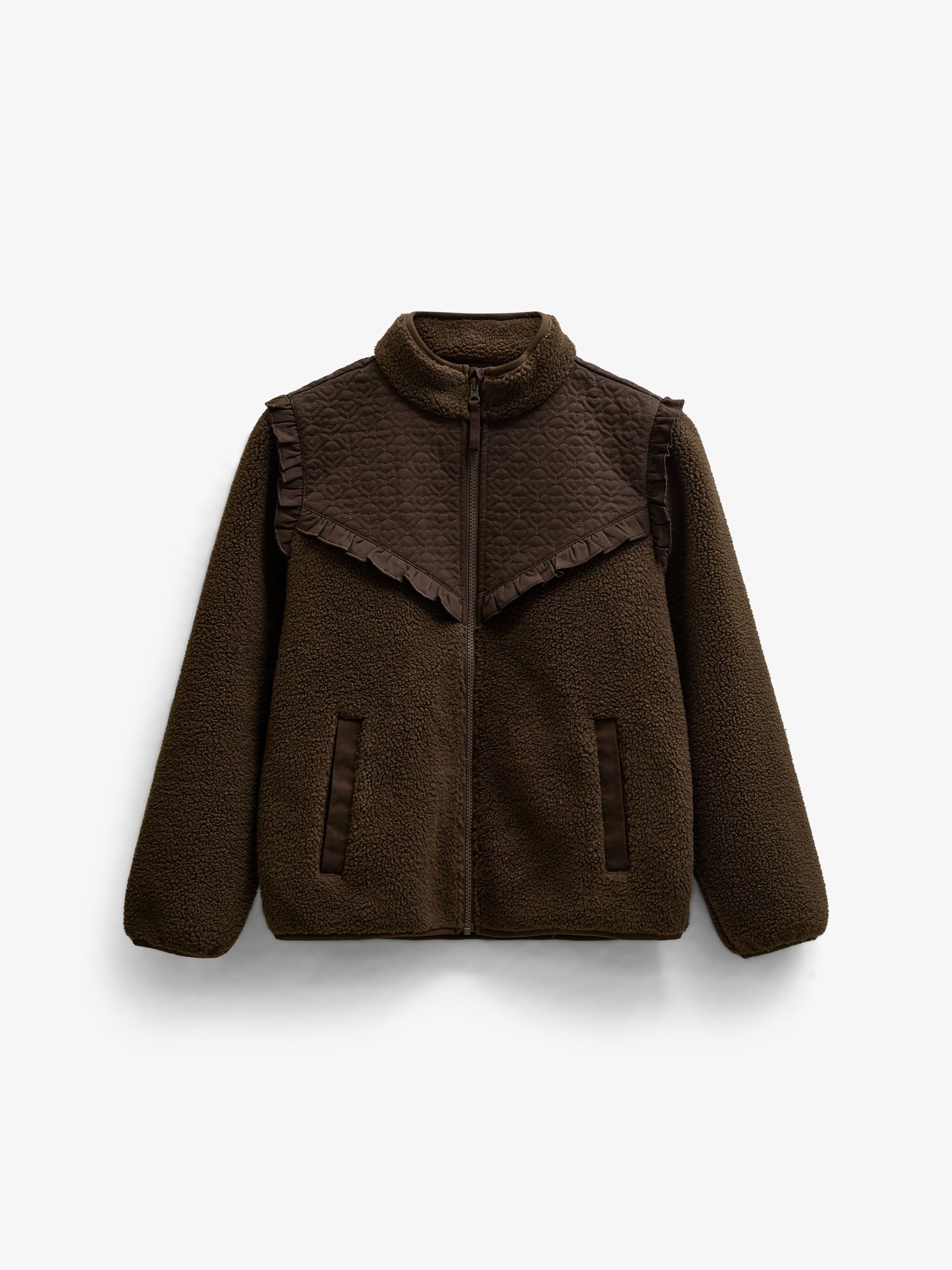 Quilted Yoke Teddy Jacket - Tween - Dark Brown | 101684 Hailey