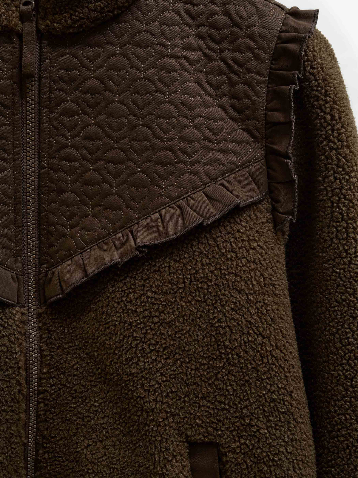 Quilted Yoke Teddy Jacket - Tween - Dark Brown | 101684 Hailey