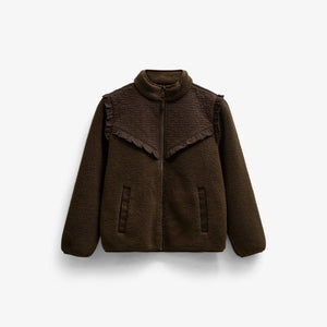 Quilted Yoke Teddy Jacket - Tween - Dark Brown | 101684 Hailey