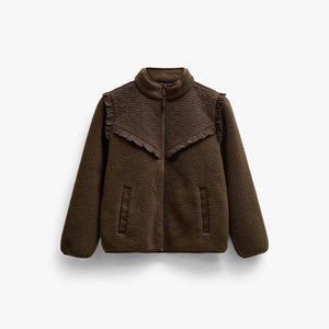 Quilted Yoke Teddy Jacket - Tween - Dark Brown | 101684 Hailey