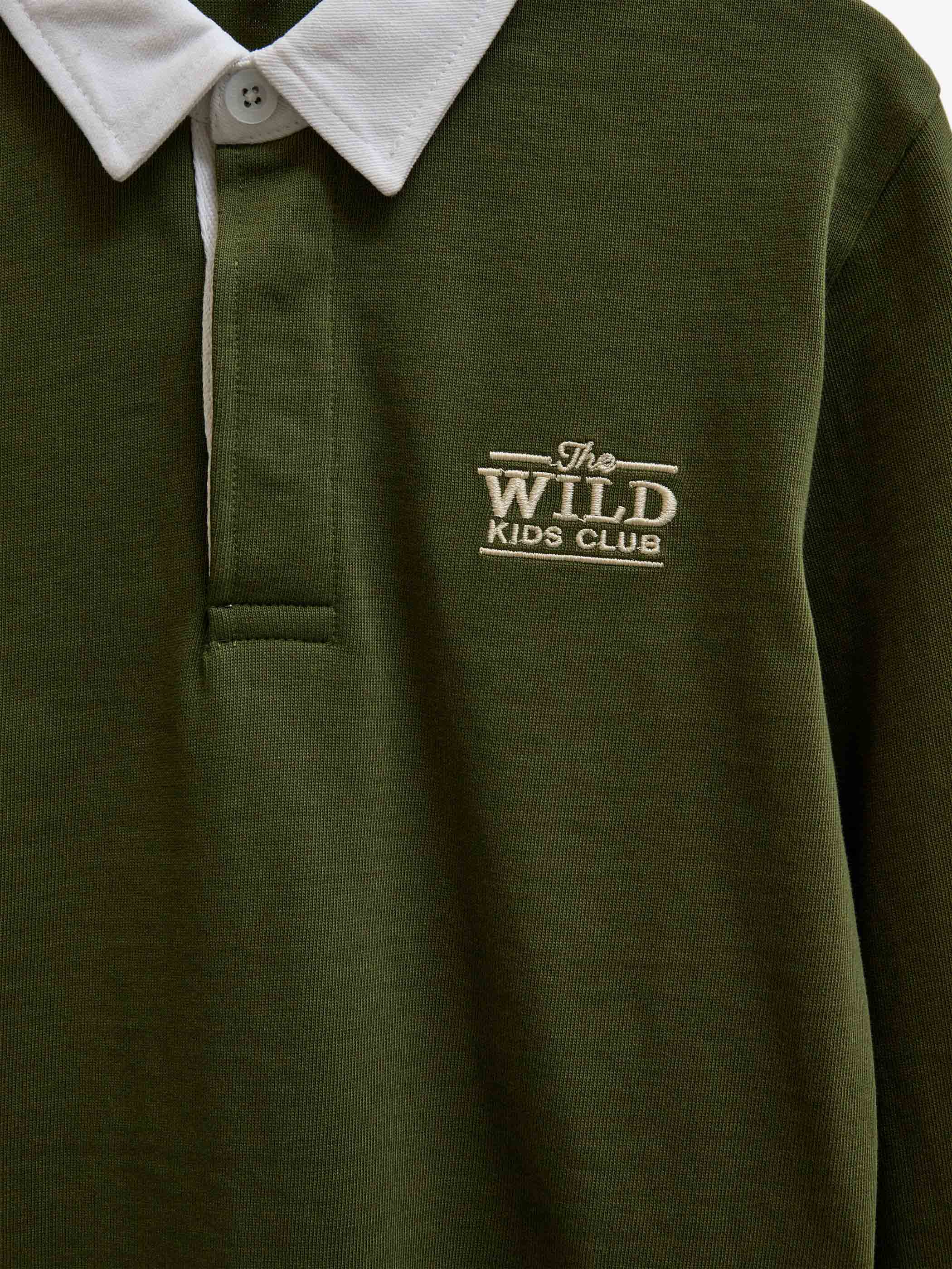 Long-Sleeve Jersey Polo - Kids - Moss Green | 101691 Ruben