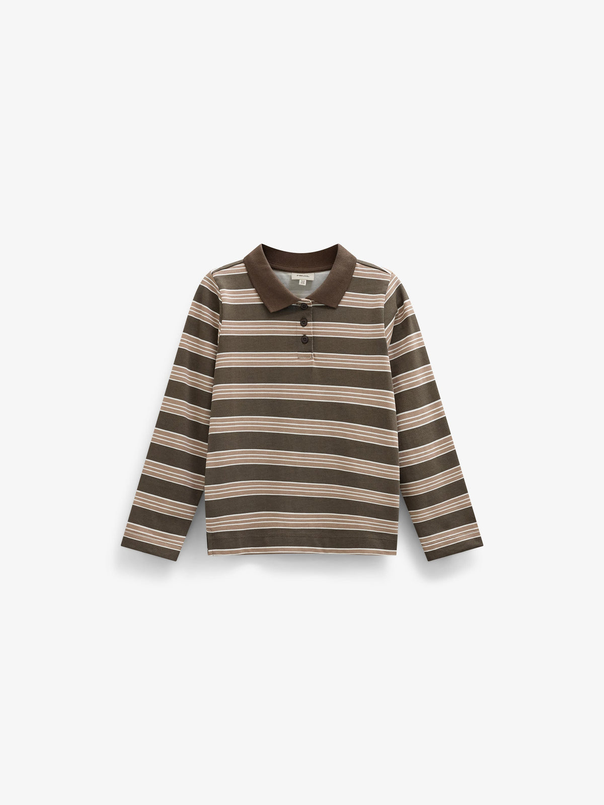 Striped Long-Sleeve Jersey Polo - Kids - Brown | 101695 Hope
