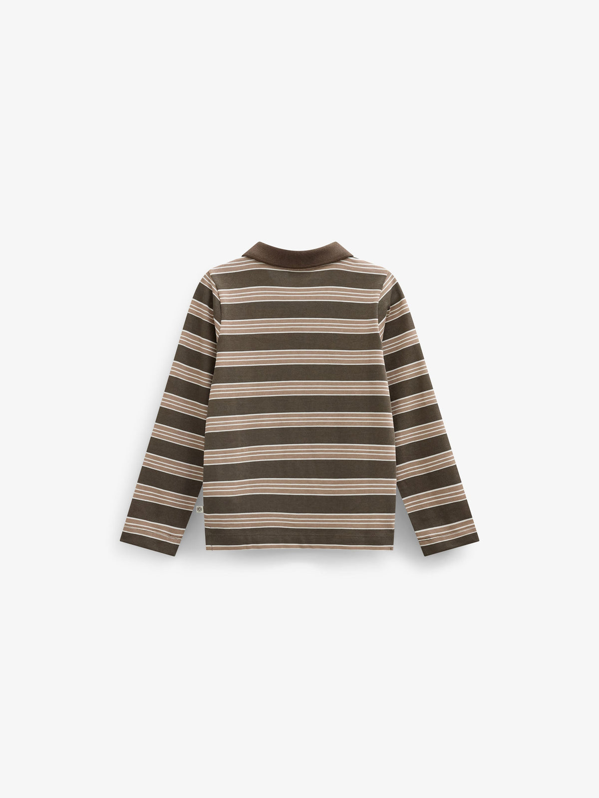 Striped Long-Sleeve Jersey Polo - Kids - Brown | 101695 Hope