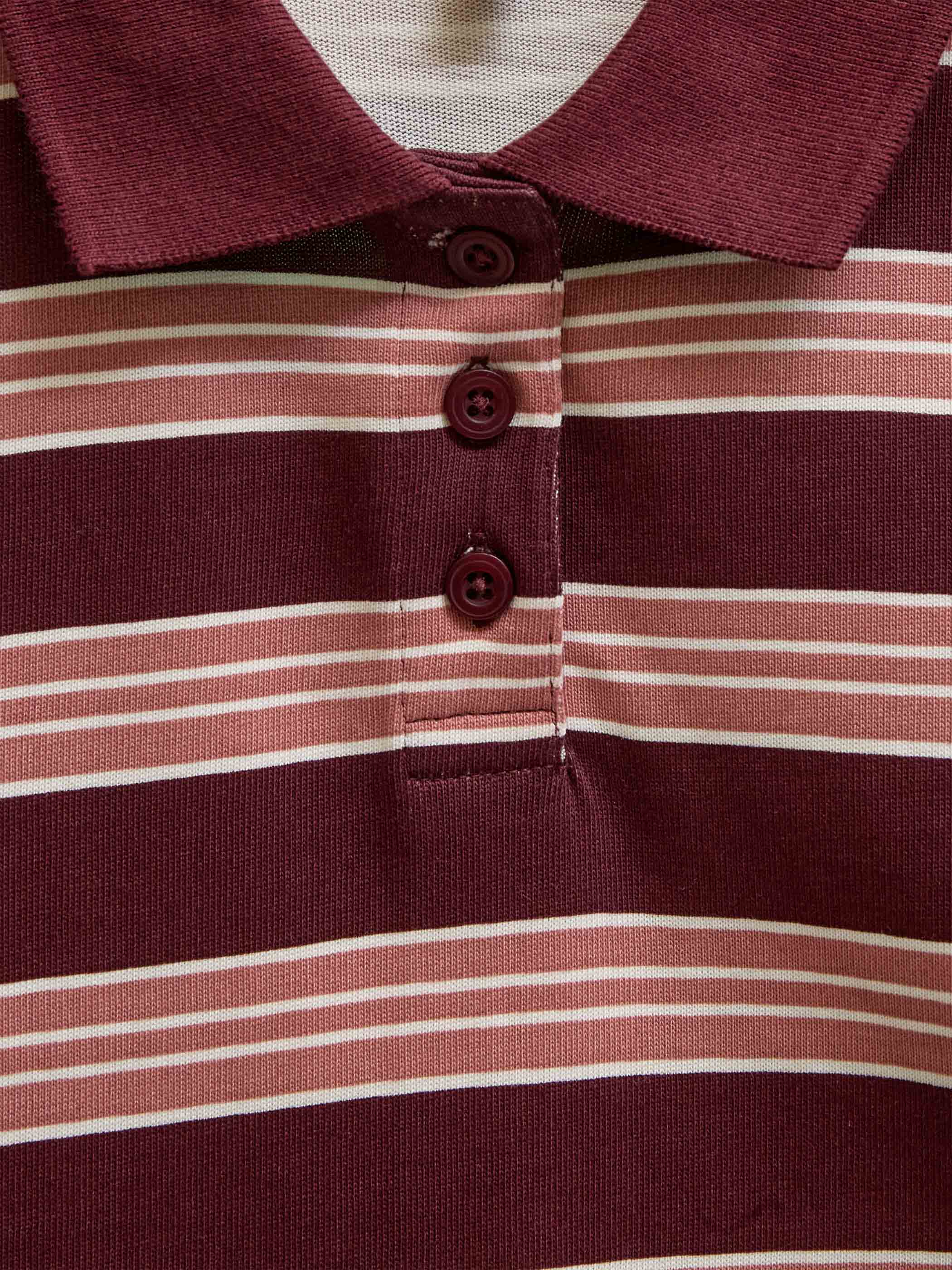 Striped Long-Sleeve Jersey Polo - Kids - Bordeaux | 101697 Hope