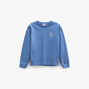 Long-Sleeve T-Shirt with Back Print - Kids - Dusty Blue | 101707 Weston