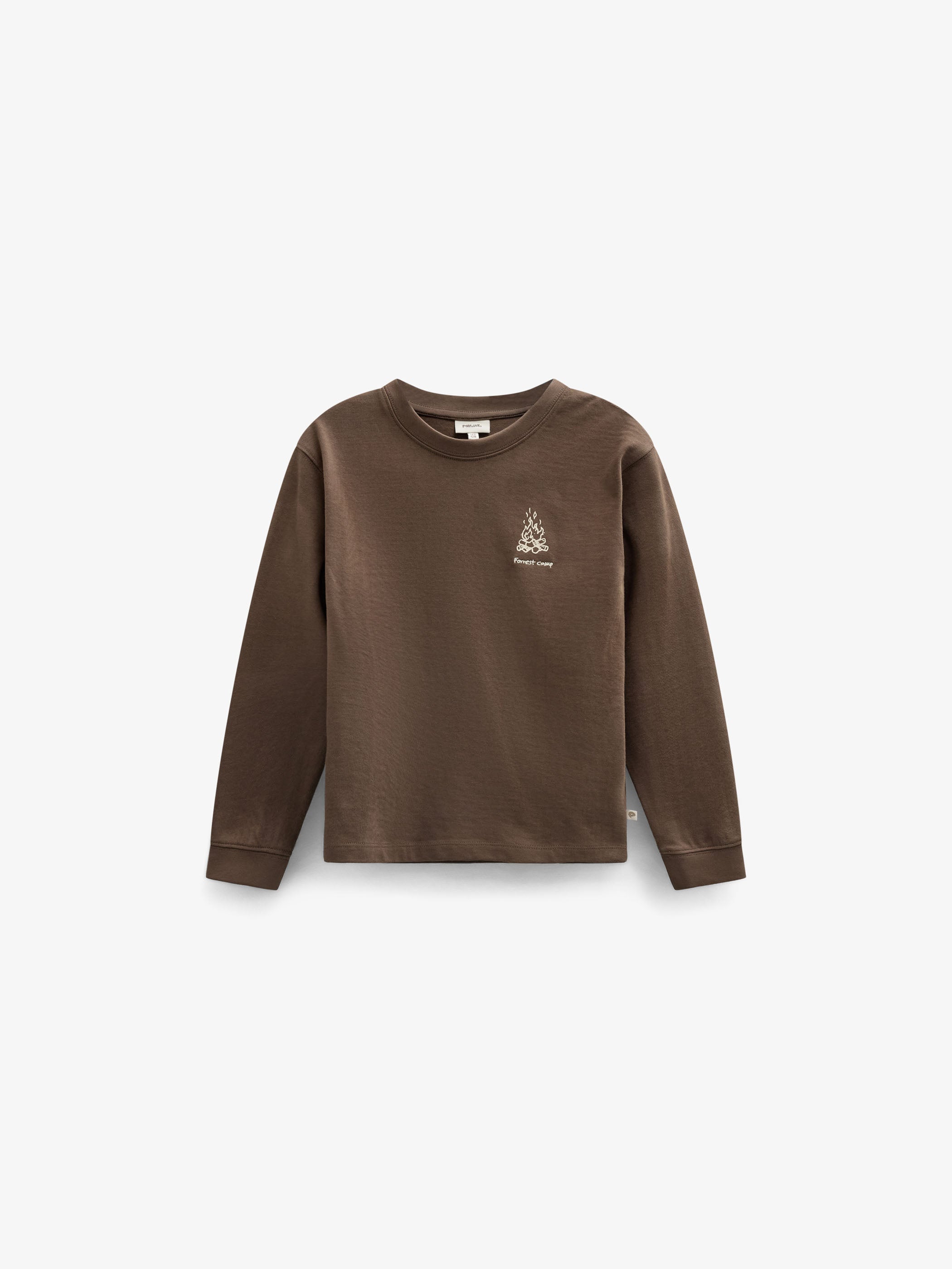 Long-Sleeve T-Shirt with Back Print - Kids - Brown | 101709 Weston