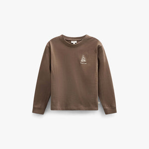 Long-Sleeve T-Shirt with Back Print - Kids - Brown | 101709 Weston