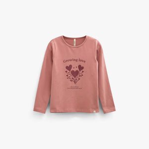 Long-Sleeve T-Shirt with Front Print - Kids - Dusty Rose | 101713 Piper