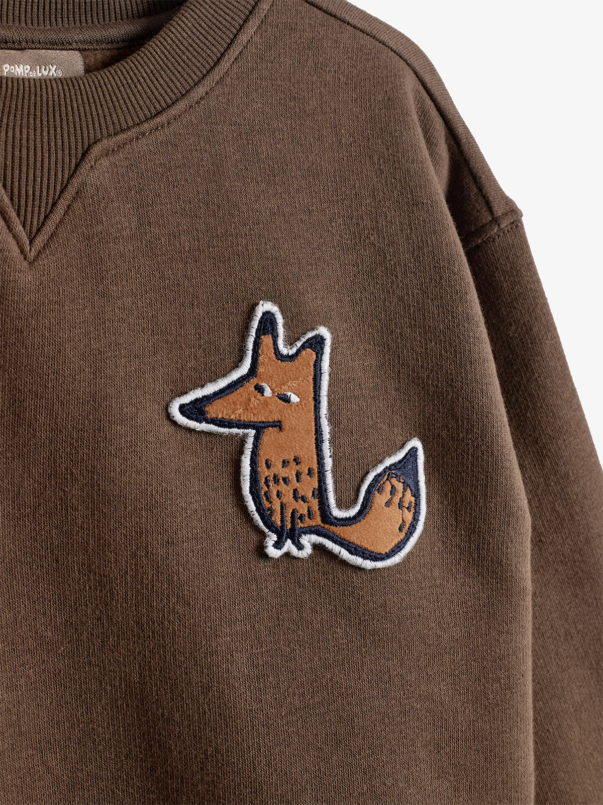 Sweatshirt Fox Badge - Kids - Dark Earth