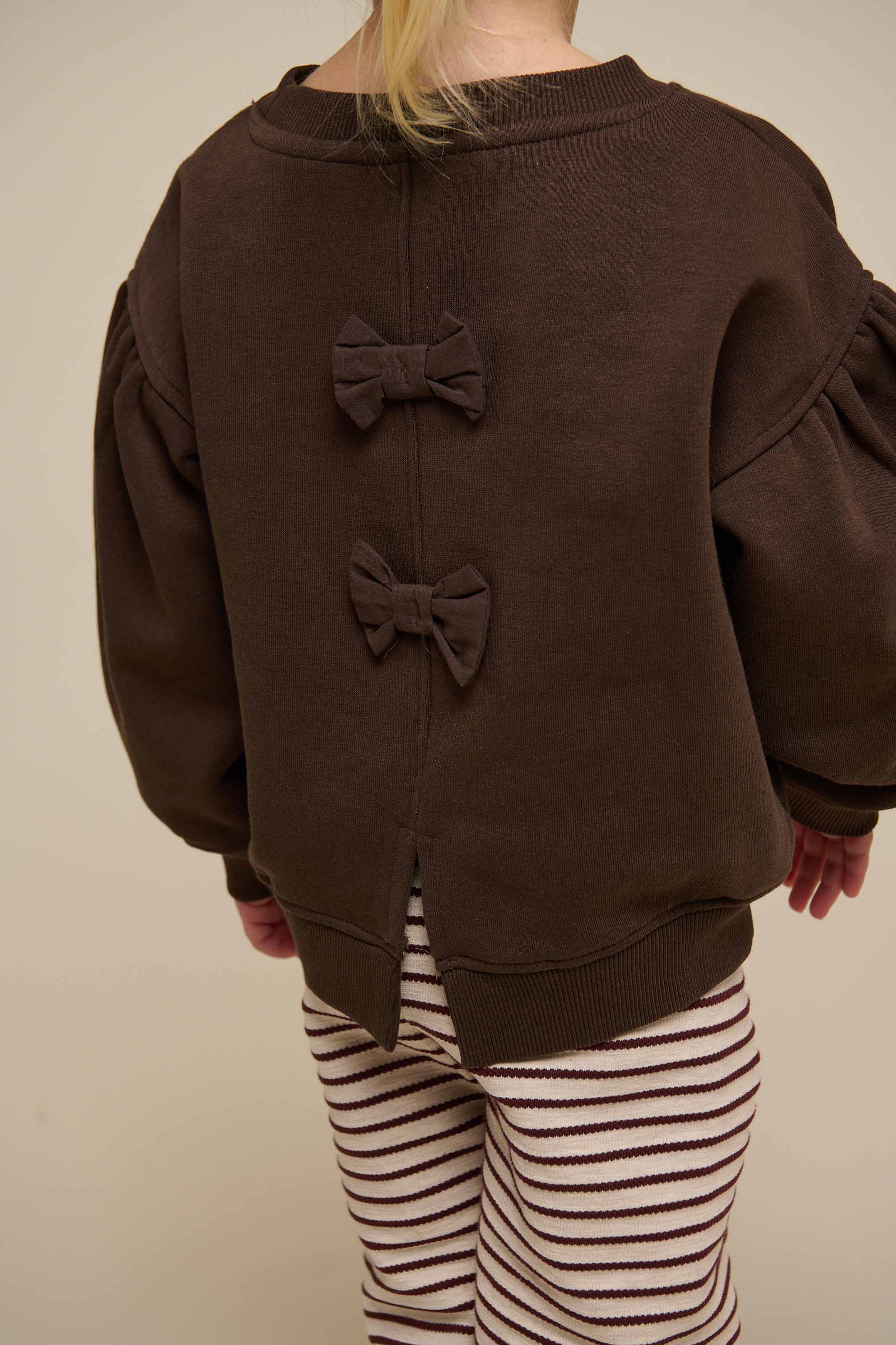 Bow Detail Sweatshirt - Kids - Chocolate | 100814 Ruth