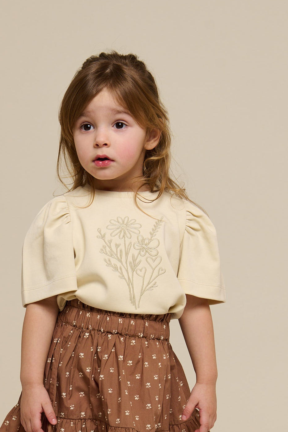 T-shirt With Embroidery - Kids - Offwhite | 101235 Amanda