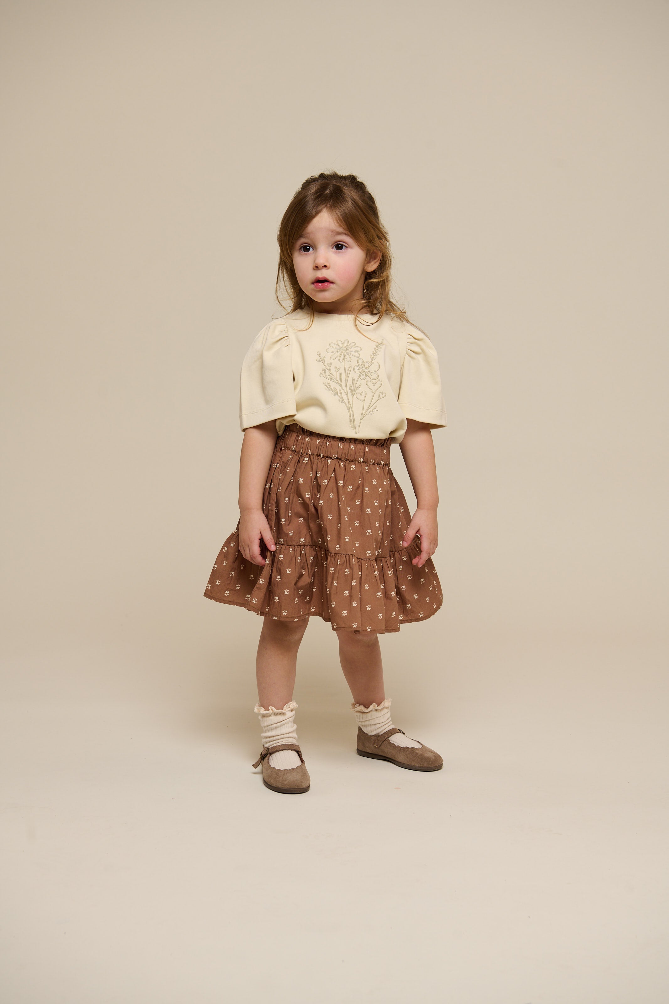 Printed Poplin Skirt - Kids - Coconut | 101055 Camilla