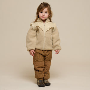 Pile Zip Jacket with Frills - Kids - Nature | 100638 Madison