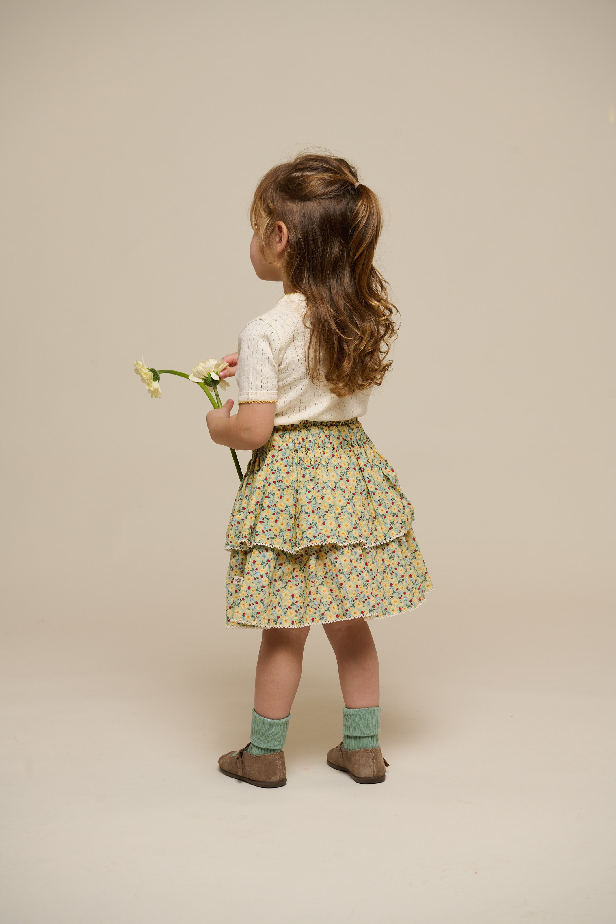 Pointelle t-shirt with contrast picot - Kids - Off White | 101289 Drew