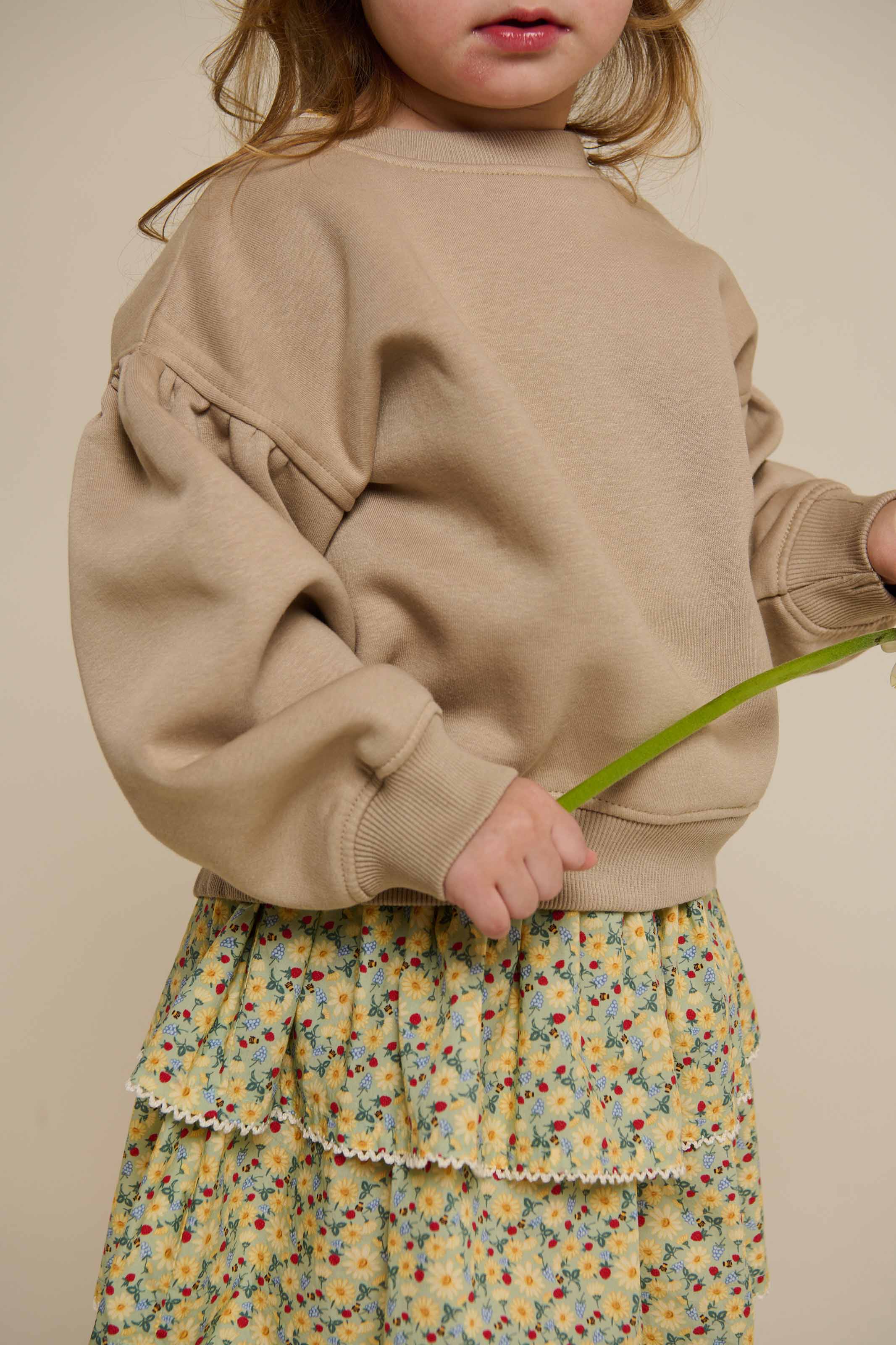 Bow Detail Sweatshirt - Kids - Caffe Latte | 100816 Ruth