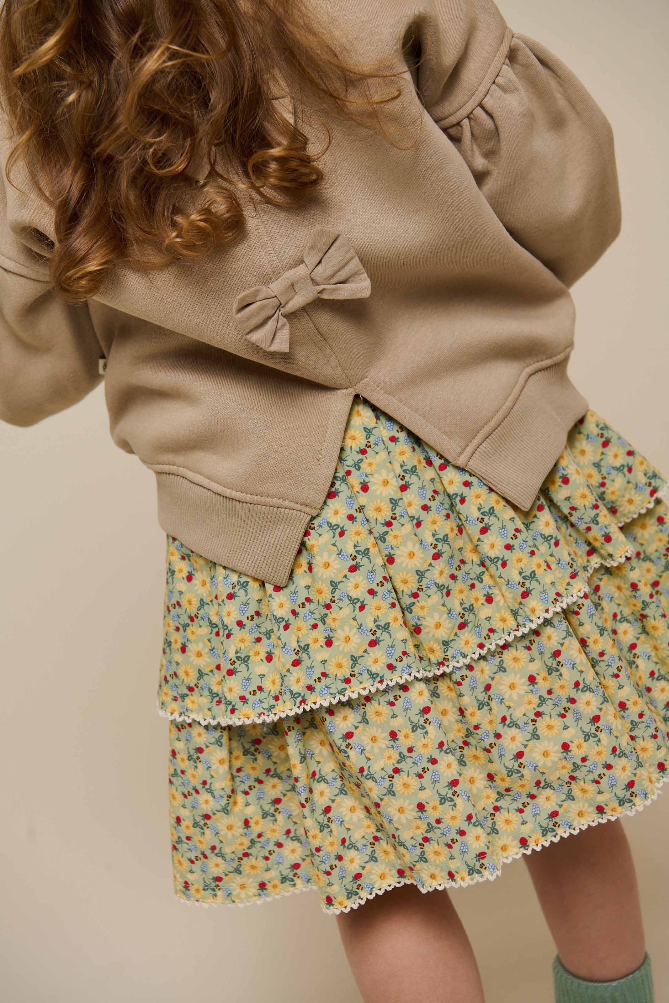 Bow Detail Sweatshirt - Kids - Caffe Latte | 100816 Ruth