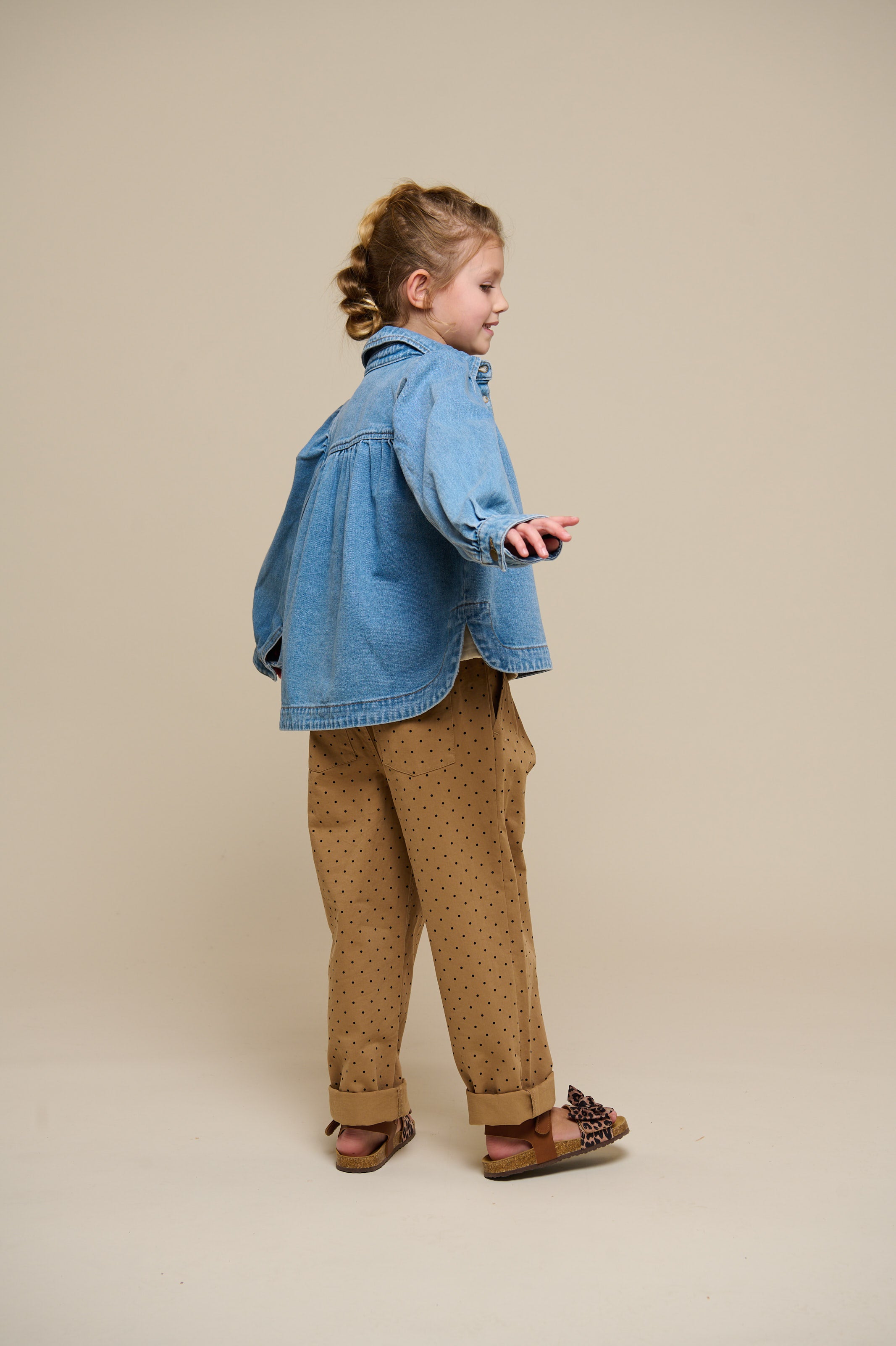 Twill trousers with Dot - Tween - Beige | 100615 Iris