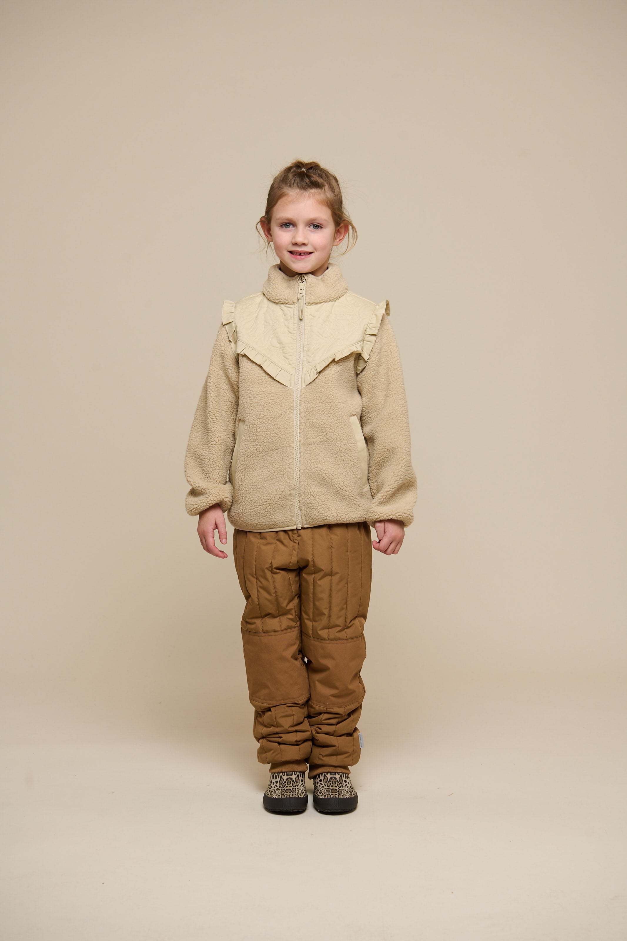 Pile Zip Jacket with Frills - Tween - Nature | 100639 Madison