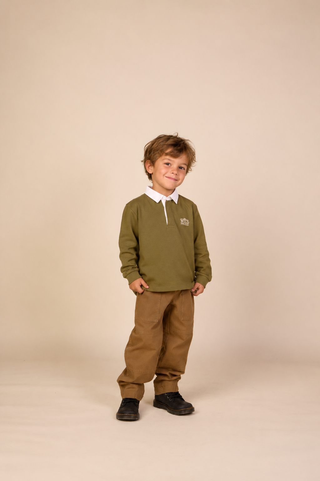 Canvas Patch Pocket Trousers - Kids - Light Brown | 101533 Greyson