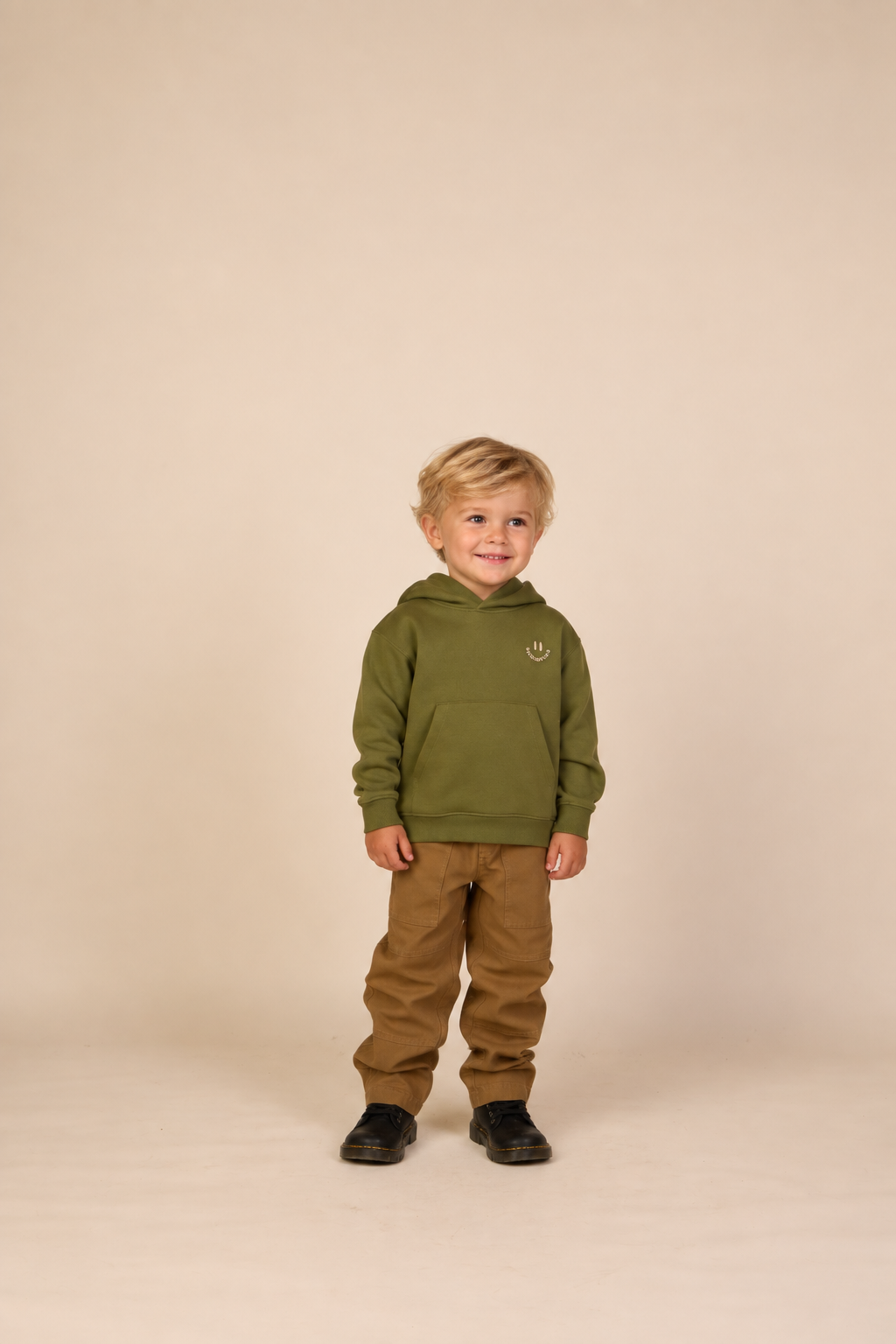 Smiley Hoodie - Kids - Moss Green | 101581 Andrew