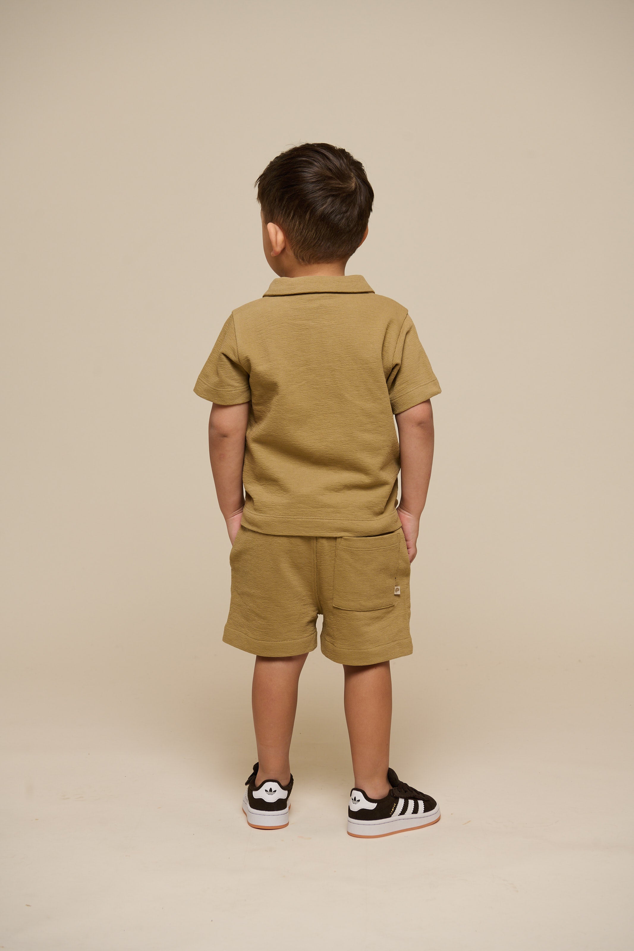Textured Jersey Shorts - Kids - Khaki | 101221 Sonny