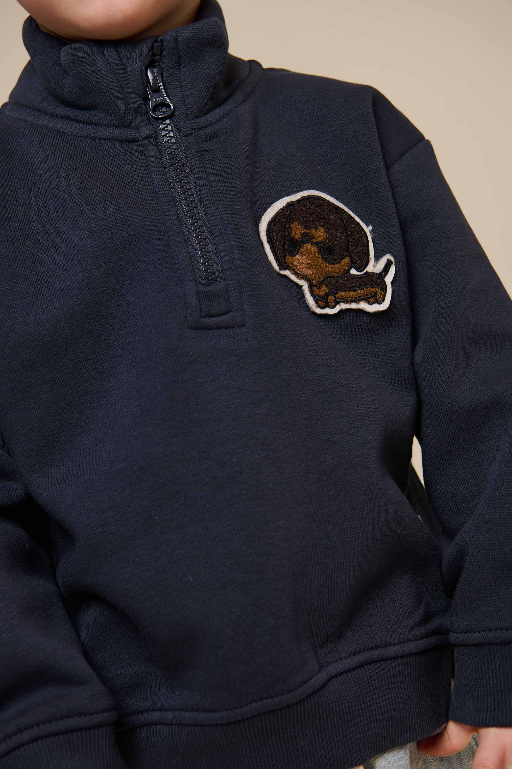 Half Zip Sweatshirt - Kids - Navy | 100806 Tristan