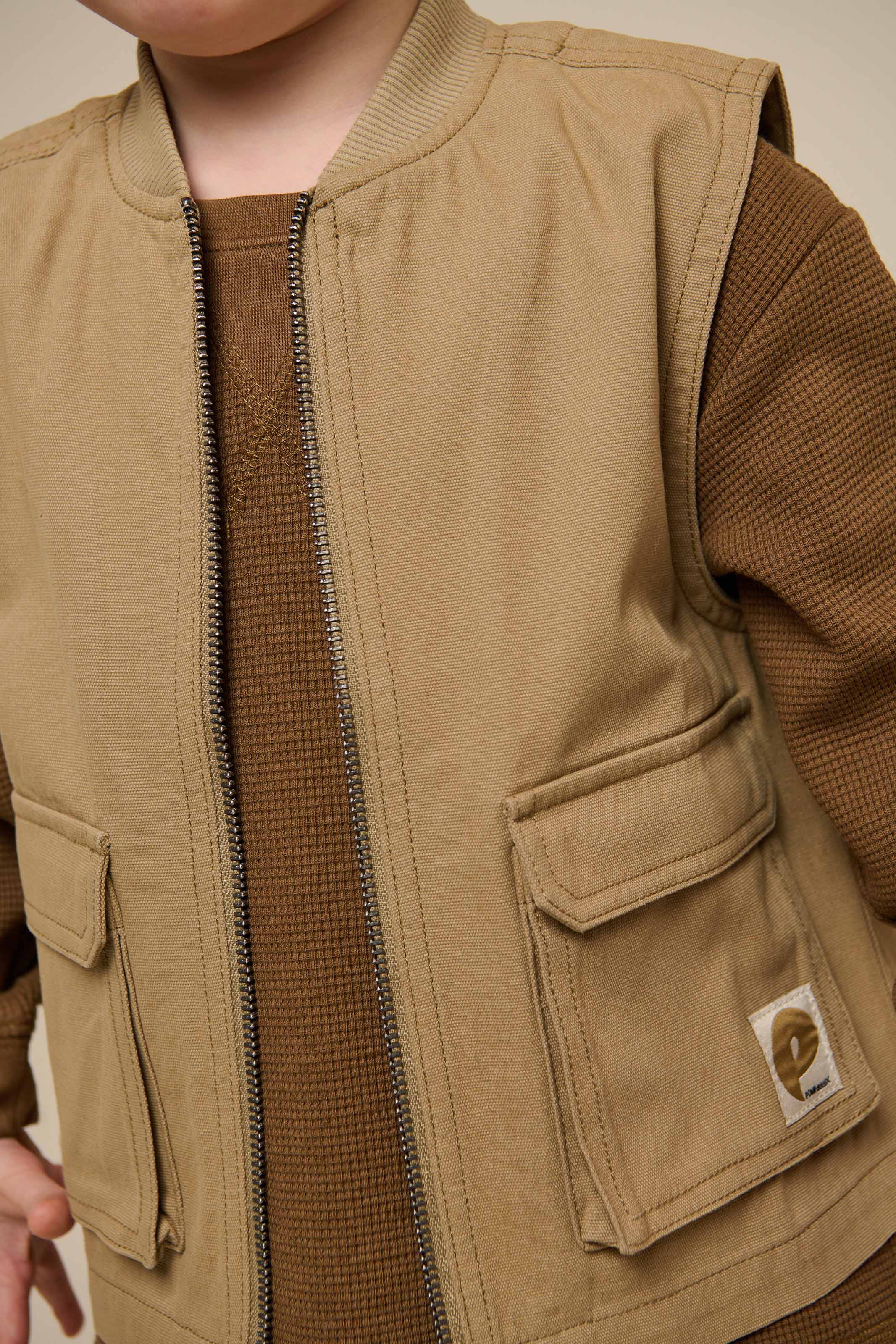 Canvas Cargo Weste - Kids - Khaki | 101128 Isack