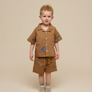 Embroidered Cotton Shorts - Kids - Coconut | 101064 Erik