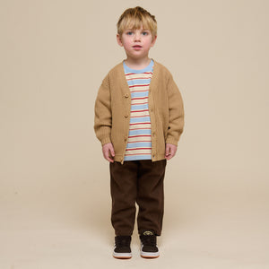Brioche Stitch Cardigan - Kids - Beige | 101245 Clark