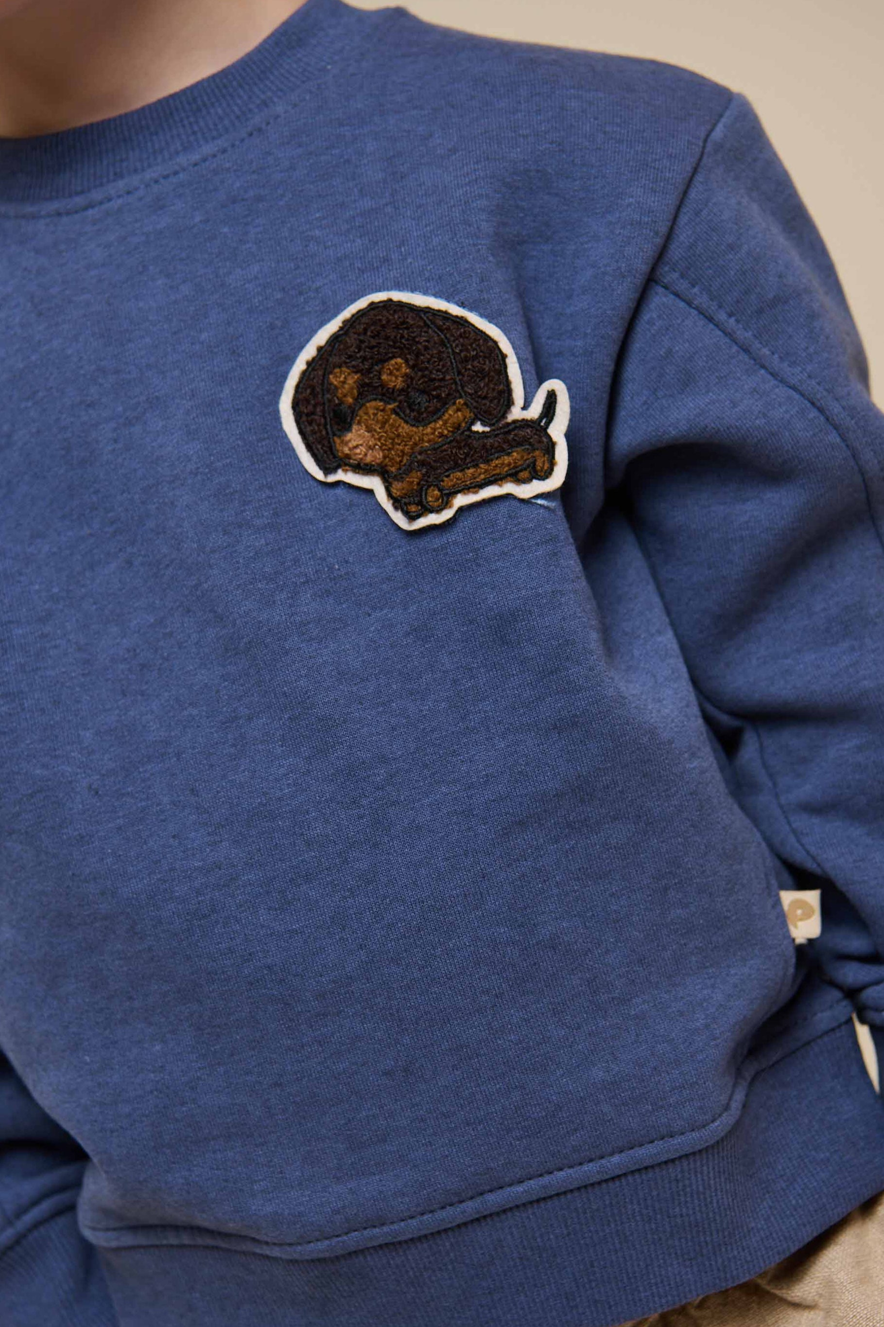 Crewneck Sweatshirt - Kids - Indigo Blue Melange | 100888 Justin