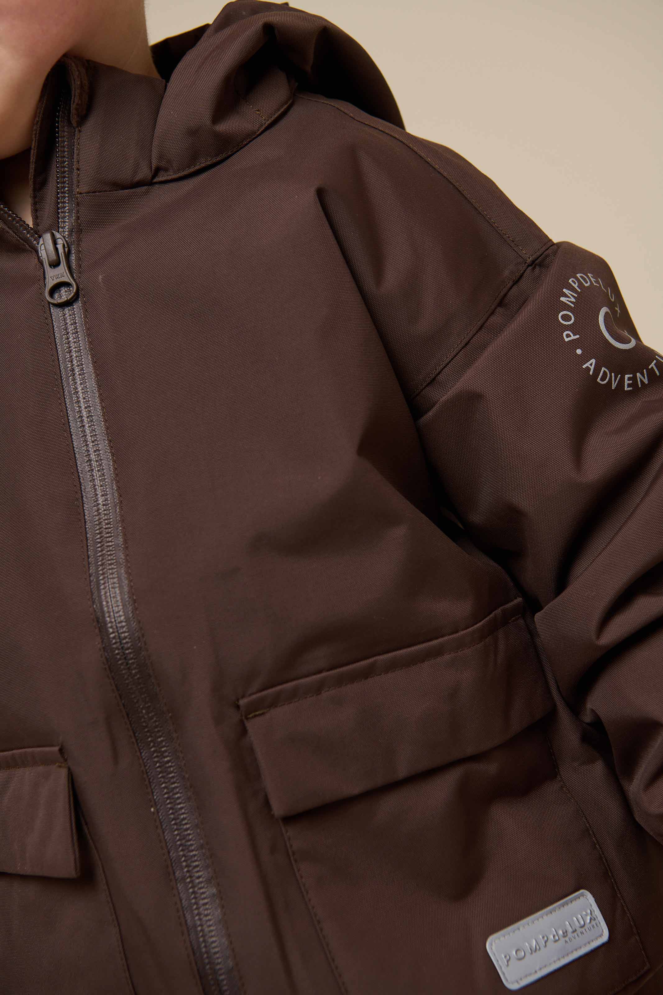 Shell Jacket with Patch Pocket - Kids - Chocolate | 100499 Luke