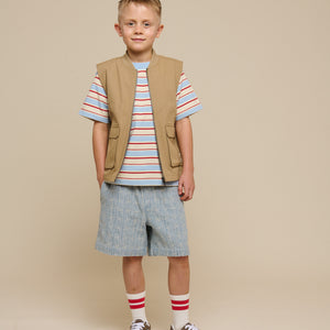 Baggy Jacquard Denim Shorts - Tween - Blue Denim | 101092 Kyle
