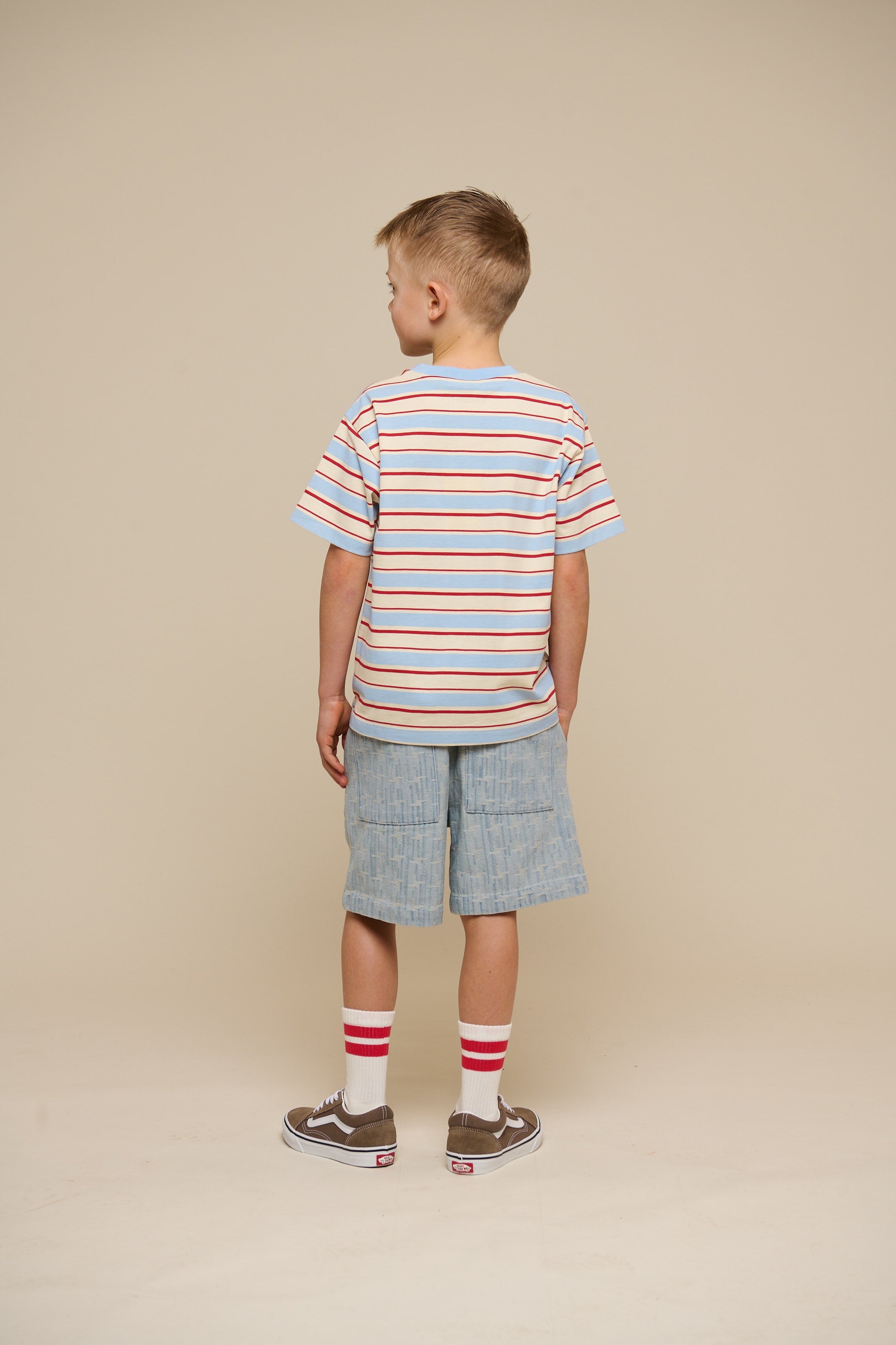 Retro Striped T-shirt - Tween - Powder Blue | 101276 Steven