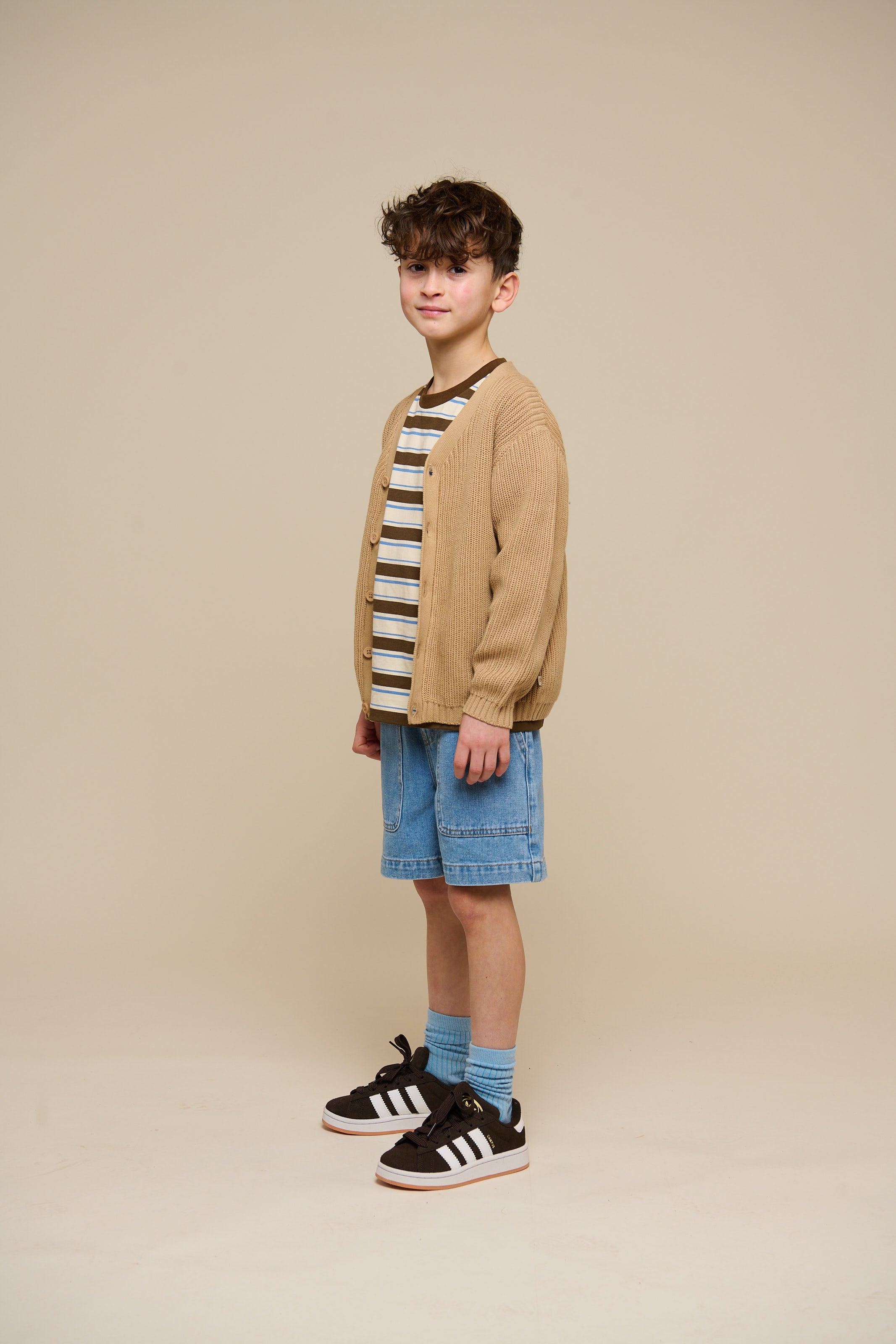 Brioche Stitch Cardigan - Tween - Beige | 101246 Clark