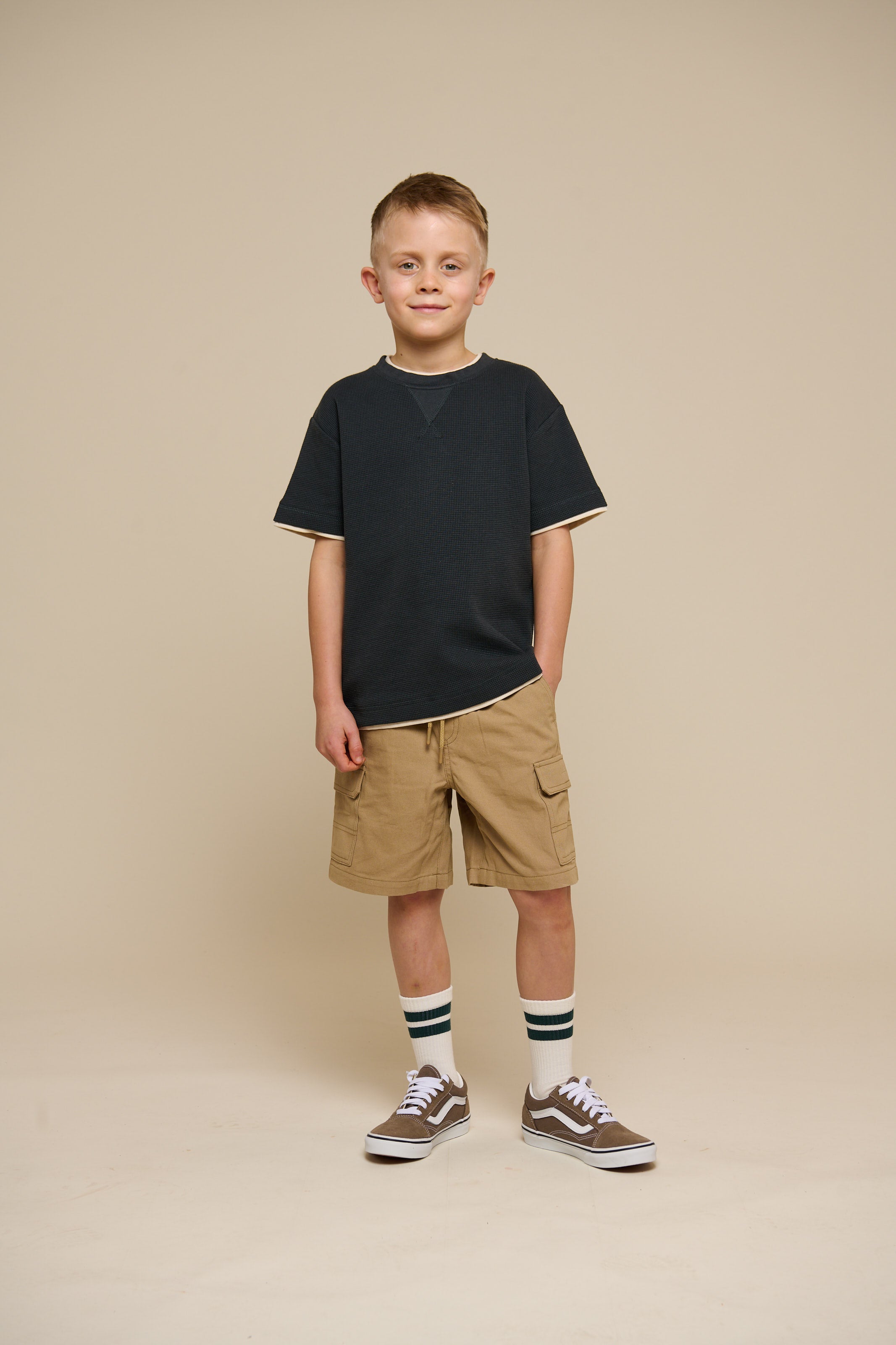 Textured Short Sleeve T-Shirt - Tween - Forest Green | 100714 Malthe