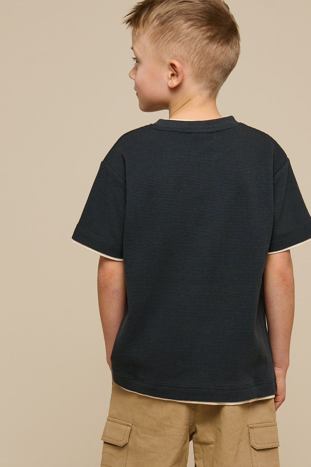 Textured Short Sleeve T-Shirt - Tween - Forest Green | 100714 Malthe