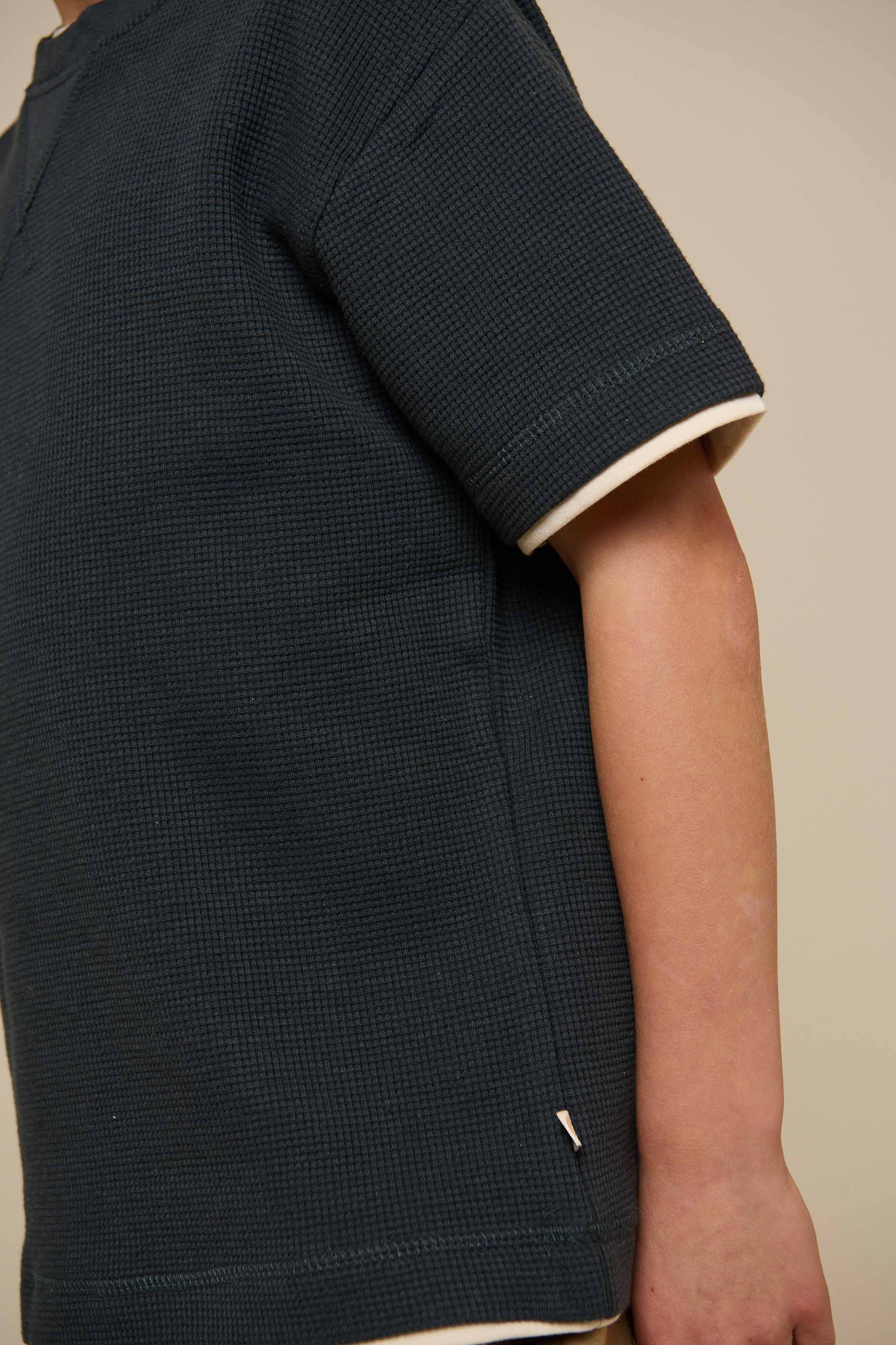 Textured Short Sleeve T-Shirt - Tween - Forest Green | 100714 Malthe