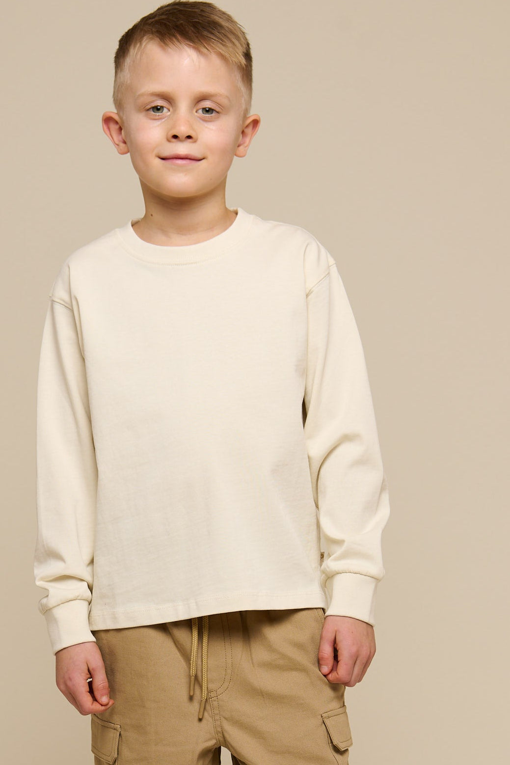 Oversized Long Sleeve T-shirt - Tween - Off White | 100853 August
