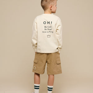 Oversized Long Sleeve T-shirt - Tween - Off White | 100853 August