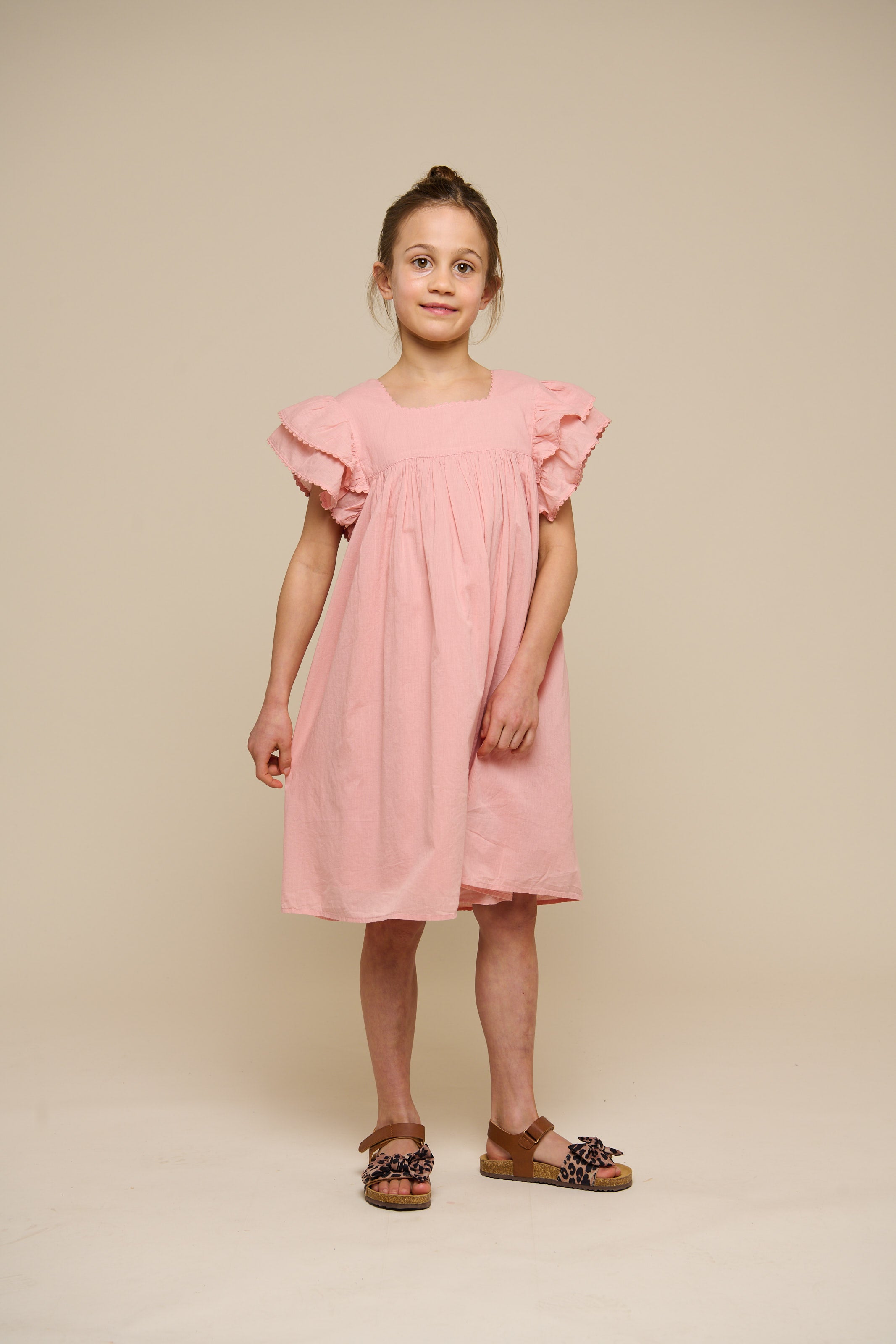 Cotton Dress with Ric Rac Frill - Tween - Rose Tan | 101065 Alma