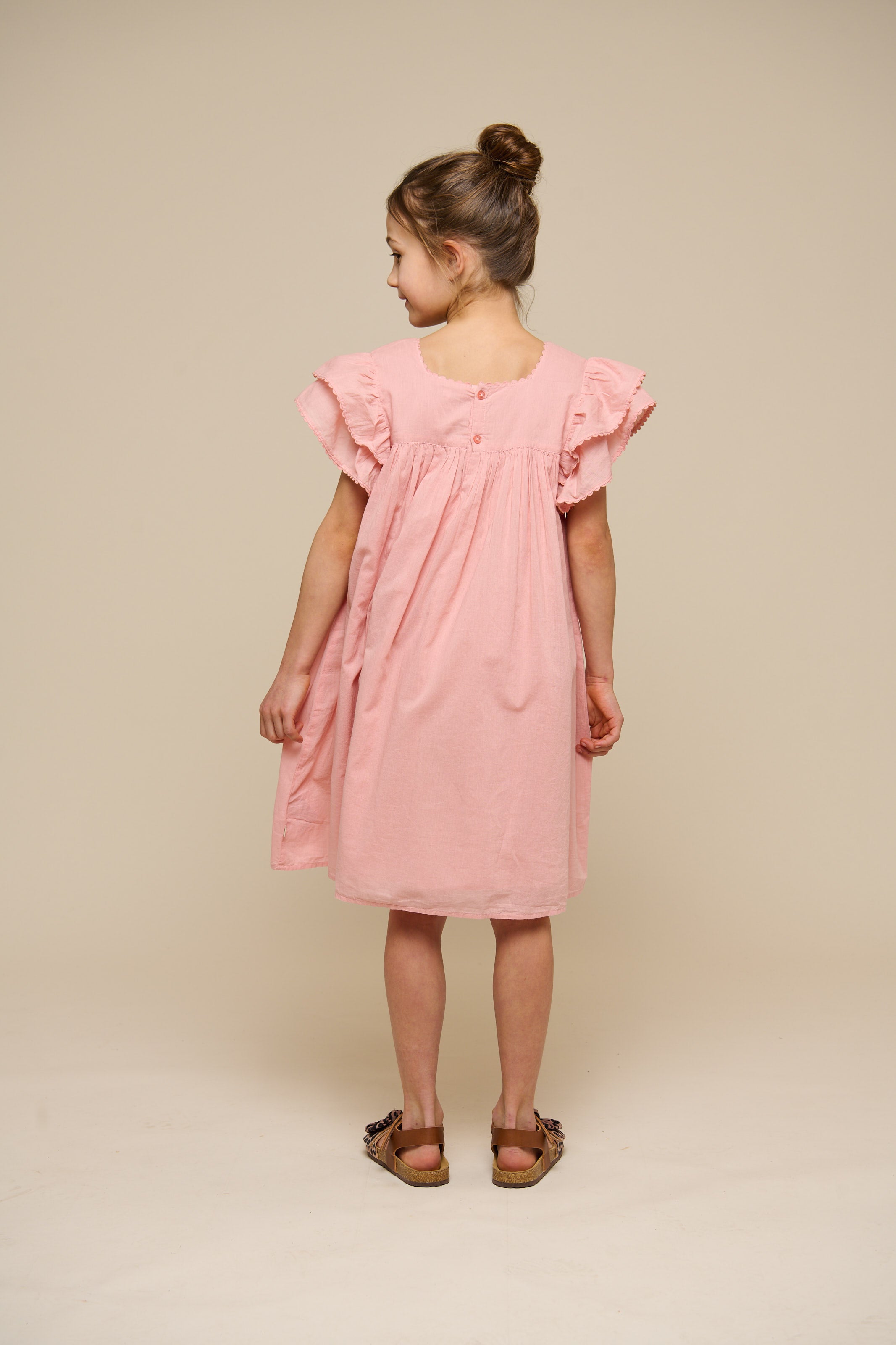 Cotton Dress with Ric Rac Frill - Tween - Rose Tan | 101065 Alma