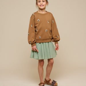 Embroidered Crewneck Sweatshirt - Tween - Coconut | 101214 Kimber
