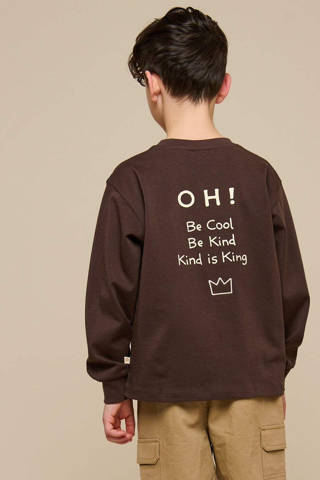 Oversized Long Sleeve T-shirt - Tween - Chocolate | 100852 August